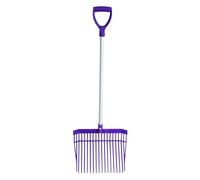 Red Gorilla Small Bedding Fork with Short D Handle Purple Lightweight For Stable Bedding Mucking Out Metal Pitchfork for Hay and Garden Compost 110cm Long