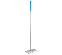 Red Gorilla Tidee Rake - Heavy-Duty 4-Prong Rake For Stables, Yards & Gardens