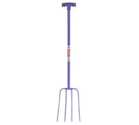 Red Gorilla T Grip 4 Prong Manure Fork - Purple
