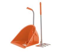 Red Gorilla Teenie Tidee in Orange Mini Dustpan Set Short Traditional Rake Manure Shovel Scoop Small Lightweight Suitable for Children Dustpan Set Paddock Stable Horsebox Equestrian or Garden