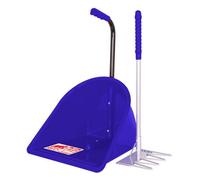 Tidee Red Gorilla Official TEENIE in Blue with Short Traditional Rake Horse Manure Shovel Scoop Small Lightweight Suitable for Children Dustpan Set for Paddock Stable Horsebox or Garden Waste