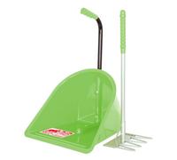 Tidee Red Gorilla Official TEENIE in Pistachio with Short Traditional Rake Horse Manure Shovel Scoop Small Lightweight Suitable for Children Dustpan Set for Paddock Stable Horsebox or Garden Waste