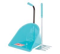 Tidee Red Gorilla Official TEENIE in Sky Blue with Short Traditional Rake Horse Manure Shovel Scoop Small Lightweight Suitable for Children Dustpan Set for Paddock Stable Horsebox or Garden Waste