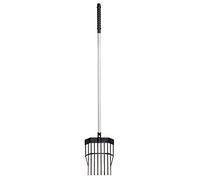 Red Gorilla Tidee Mini Bedding Fork with Straight Handle Black Small Lightweight for Stable Bedding Mucking Out Metal Pitchfork for Hay and Garden Compost 1m Long