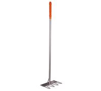 Red Gorilla Tubtrug Tidee Rake 80cm Lightweight Steel with Orange Plastic Grip for Stable Hay Bedding or Garden Use