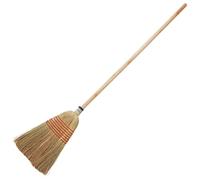 Red Gorilla Traditional Large Corn Broom with Natural Straw Bristles Outdoor or Indoor Sweeping Brush for Yard Stable Garden Wooden Handle 1.55m