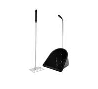 Red Gorilla Traditional Tidee and Long Rake 80cm in Black Horse Manure Shovel Scoop Multi Purpose Large Lightweight Dustpan for Paddock Stable Horsebox Equestrian Building or Garden Waste