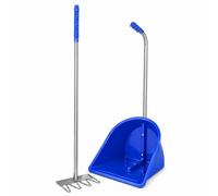 Red Gorilla Traditional Tidee and Long Rake 80cm in Blue Horse Manure Shovel Scoop Multi Purpose Large Lightweight Dustpan for Paddock Stable Horsebox Equestrian Building or Garden Waste