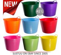 Red Gorilla Tubtrug Flexible Tub - 42 Litre?For Water Feed Food Bucket?Lar InUK