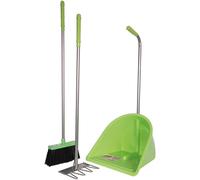 Red Gorilla Pistachio TIDEE Companion Set Rake Mini Broom and Large Scoop Shovel for Horse Manure Multi Purpose Large Lightweight Dustpan for Paddock Stable Horsebox Garden or Building Site Waste