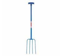 Red Gorilla Tubular 4-Prong t-Grip Manure Fork - Blue