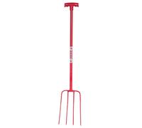 Red Gorilla Tubular Manure Fork - 4 Prong - T-Grip - Red