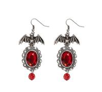 Red Gothic Bat Earrings for Women Halloween