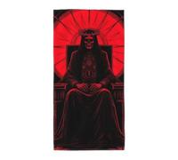 Red Gothic Skeleton Throne Print Wash Cloth Lightweight Bath Towel Face Towels For Travel Gym Baking 40X70Cm