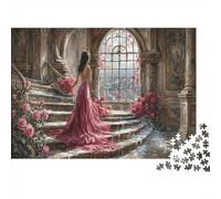 Red Gown Maiden 1000 Piece Jigsaw Puzzle Baroque Palace Concentration Training Leisure Time for Dad 52x38cm/1000pcs