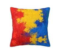 Red Graffiti Print Decorative Throw Pillow Covers for Sofa, Outdoor and World Cup Celebrations