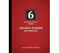 Red Graph Paper Notebook | 6 Squares Per Inch - Indexed Grid: Perfect For Students And Teachers | Sophisticated Red | A Choice for Clean and Detailed Projects | 110 Pages | 8.5 X 11 Inches