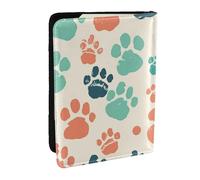 Red, Green and Blue Footprints Printed Passport Holder,Travel Pu Leather Passport Cover Case Organiser for Men Women,6.5 Inch