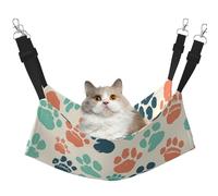 Red, Green And Blue Footprints Printed Pet Hammock - Sleeping Hammock For Cats, Rabbits, Ferrets, Puppies, Small Animals