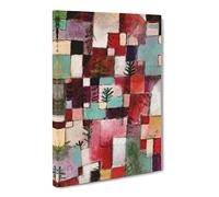 Red Green And Violet Rhythms By Paul Klee Classic Painting Canvas Wall Art Print Ready to Hang, Framed Picture for Living Room Bedroom Home Office Décor, 30x20 Inch (76x50 cm)