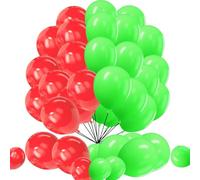 Red Green Balloons 2 Color Combination 10 Inch Green and Red Party Balloons for Party Decorations Anniversary Festival Weddings Decoration 25 Pack