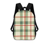 Red Green Buffalo Scottish Tartan Plaid Checkered Printed 17 Inch Daypack Unisex Shoulder Backpacks Travel Laptop Backpack for Women Men