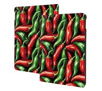 Red Green Chili Print Compatible with ipad 9th/8th/7th Generation Case Cover, Tablet Cases Compatible with ipad Case 10.2 Inch, Auto Wake/Sleep, Folio Stand
