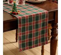 Red Green Christmas Table Runner, 180x40cm Classic Red Plaid Table Runner for Dining Table, Xmas Table Runners for Holiday Festival Party Wedding Home Decor (Green)