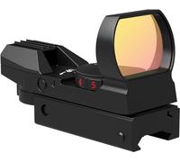 Red & Green Dot Sight Tactical Reflex Rifle Scope Adjustable Reticle (4 Styles) with 20mm Weaver Mount Rails(BLACK1)