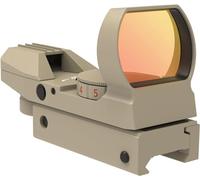 Red & Green Dot Sight Tactical Reflex Rifle Scope Adjustable Reticle (4 Styles) with 20mm Weaver Mount Rails(Tan)