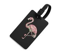 Red Green Feather Flamingos Luggage Tags for Suitcases Handbag Tag Labels Travel Accessories Privacy Cover ID Label