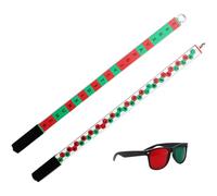 Red Green Glasses Eyeglass, Scanning Stick Set for Amblyopia Training, For Eye Movement, Visual Following, Hand-Eye Brain Regulation Training