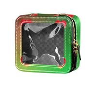 Red Green Gradient Valentine Love Cute Makeup Bag Clear Waterproof Travel Toiletry Bag Makeup Organizer for Flying