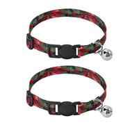 Red-green Maple Leaf Dog Collars For Dogs Quick Release Buckle Dog Collar For Girls And Boys 2 Pack
