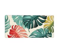 Red Green Palm Leaves Mouse Mat Tropical Jungle Gaming Mouse Pad with Stitched Edges Non-Slip Large Desk Mat for PC Laptop Office Home Gamer 900x400x3mm Keyboard Mousepad