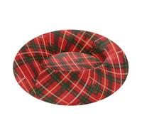 Red Green Plaid Pattern Traditional Tartan Pet Cat Bed Removable & Washable fluffier Orthopedic Dog Bed for Pets Supplies Small Size