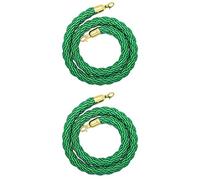 Red & Green Queue Barrier Rope - 2 Pack 3.3ft/100cm & 9ft/274cm Hemp Rope for Indoor/Outdoor Crowd Control, Entrance Line Divider with Hanging Post Hooks