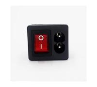 Red Green Rocker Switch Pure Copper AC Power Socket Card Type Fused Inlet Switch Connector Plug Charging Connectors 2 in 1 IDGTTLDF(A)