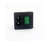 Red Green Rocker Switch Pure Copper AC Power Socket Card Type Fused Inlet Switch Connector Plug Charging Connectors 2 in 1 IDGTTLDF(2P)