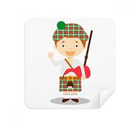 Red Green Scotland Cartoon Glasses Cleaning Cloth Phone Screen Cleaner Suede Fabric 2pcs