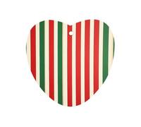 Red Green Striped Pattern Car Air Freshener Hanging Love form | Ocean Long Lasting Paper Scent for Car Home Lightweight Easy To Hang