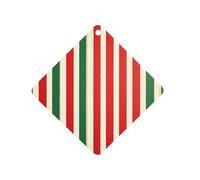 Red Green Striped Pattern Car Air Freshener Hanging Rhombus | Ocean Long Lasting Paper Scent for Car Home Lightweight Easy To Hang