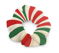 Red Green Striped Pattern Cute Satin Scrunchies for Women Soft Thick Hair Bands Scrunchies Elastic Ponytail Holders