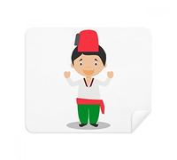 Red Green Turkey Cartoon Phone Screen Cleaner Glasses Cleaning Cloth 2pcs Suede Fabric