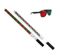 Red Green Visual Dynamic Disinhibition Training Set, Saccade Stick Disinhibition Regulation with Eyeglass, 2 Scanning Stick, Eye Movement Tracking Trainer for Hand-Eye Brain Practice