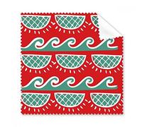 Red Green Wave Mexico Totems Ancient Civilization Drawing Glasses Cloth Cleaning Cloth Gift Phone Screen Cleaner 5pcs