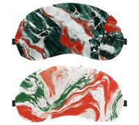 Red Green White Marble Texture 2-Pack Eye Patch and Eye Masks Set, Light-Blocking, Soft, Breathable Sleep Mask Kit