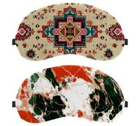 Red Green White Marble Texture 2-Pack Light-Blocking Soft Breathable Blindfold Sleeping Masks