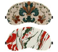 Red Green White Marble Texture 2-Pack Light-Blocking Soft Breathable Blindfold Sleeping Masks