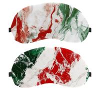 Red Green White Marble Texture 2-Pack Light-Blocking Soft Breathable Eye Patch Sleeping Masks